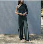 Set Costum Zara marime M fusta pantaloni și bluza cu umăr gol