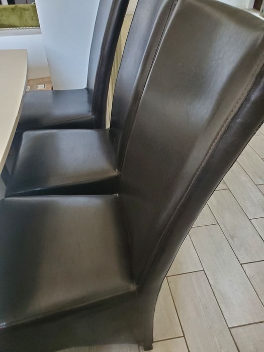 6 scaune wenge din piele ecologica