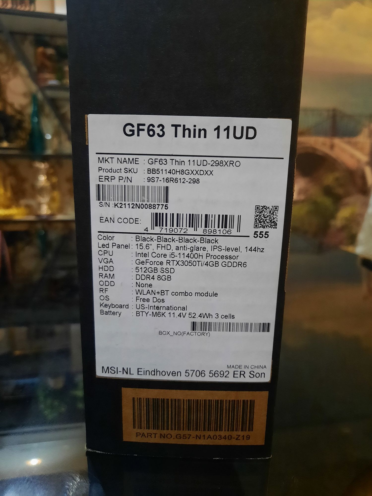 MSI GF11UD | Core i5 11400h | 16/512GB