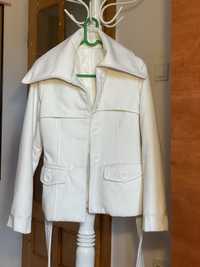 Palton alb scurt