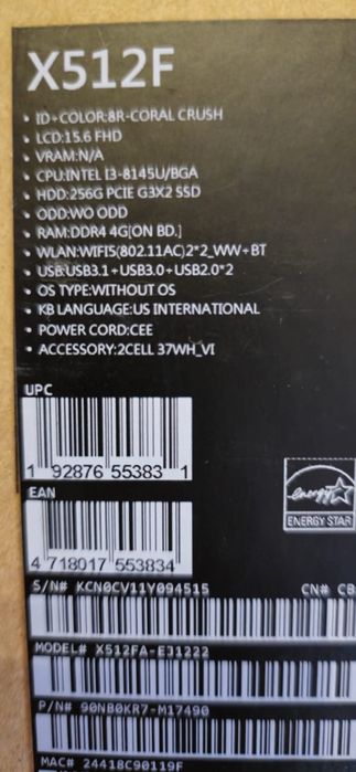 Laptop ASUS VivoBook 15