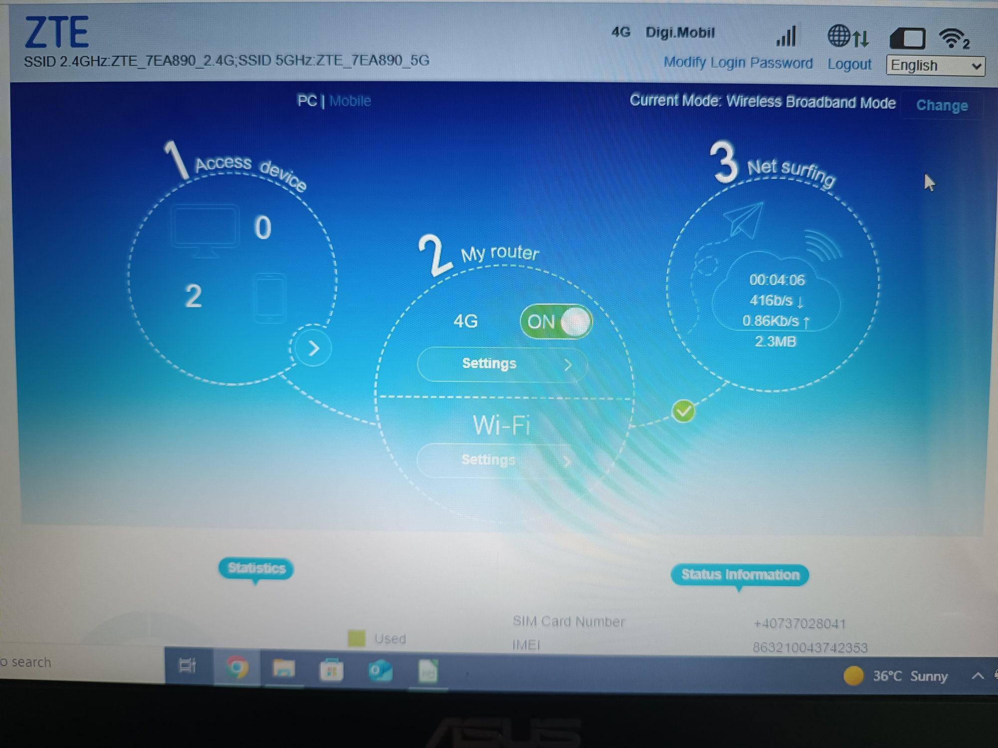 Router SIM Wi-Fi 4G LTE dual band Huawei B525s, E5573B și ZTE MF286R