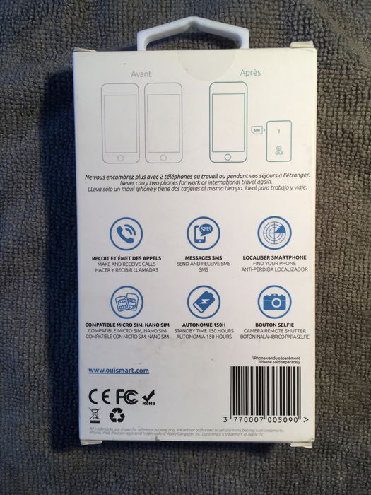Adaptor dual-sim cu bluetooth pentru IPhone
