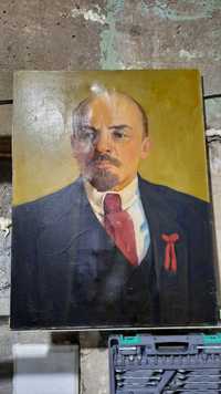 Портрет В.И Ленина на холсте