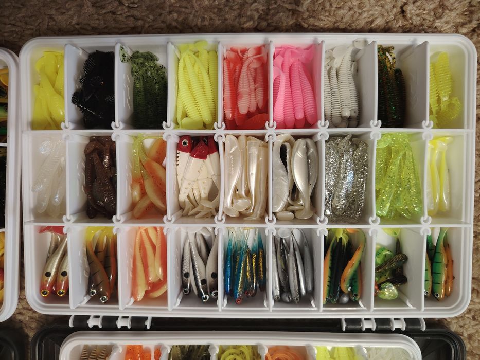 Lot gume, twistere pescuit biban, păstrăv, clean