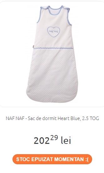 NOU: Saculet de dormit NAF NAF 90cm (6-18 luni)
