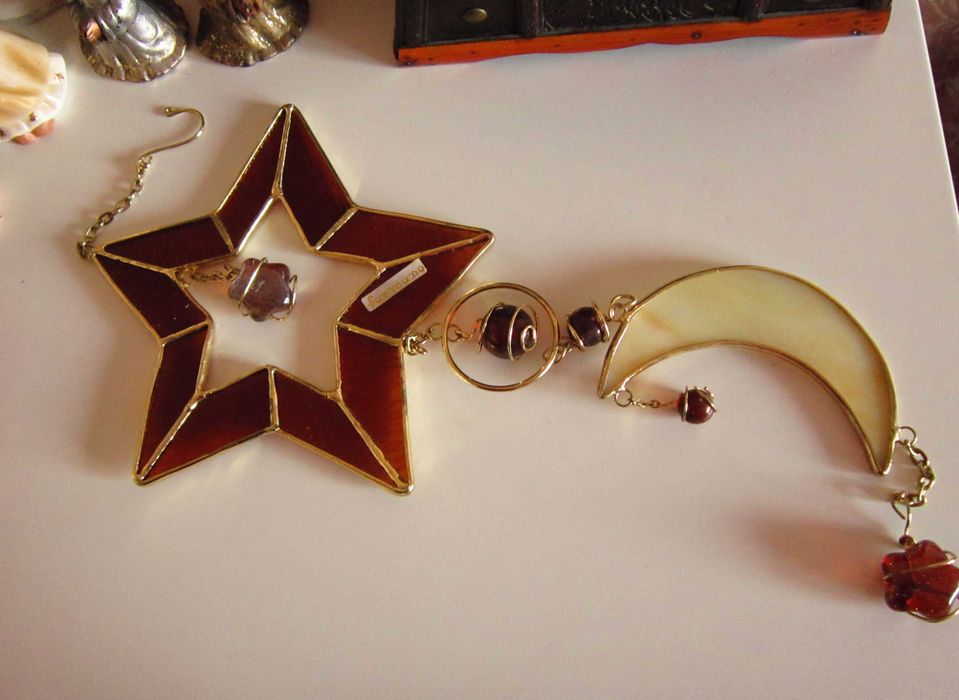cadou rar Stea Craciun Tiffany Suncatcher Art Deco Germany1980