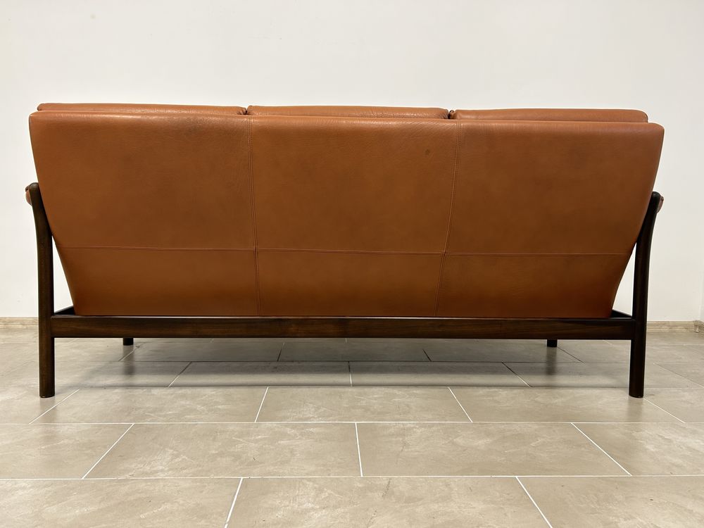 Датски диван 3-ка естествена кожа от 60-те Д513