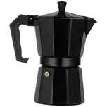 Espressor Cafea 300 ml, 6 cesti, Aluminiu, Aragaz, Plita, Negru, NOU