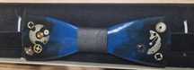 Papion Lemn Bleumarin cu piese autentice de ceas - handmade -ArtMyWay
