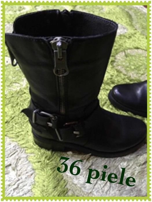 Cizme piele, nr 36,incaltate 3 ore