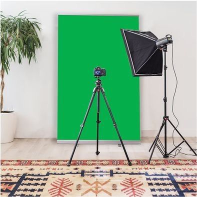 Fundal Studio Verde (Green Screen) de tip Roll Up