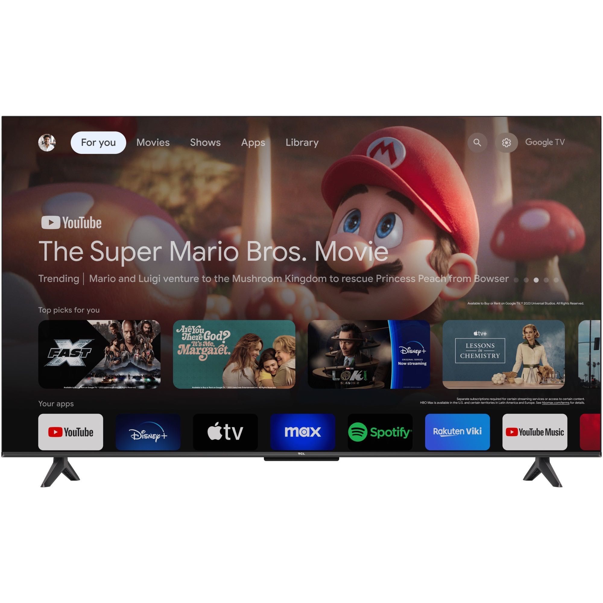 Televizor TCL LED 55P655, 139 cm, Smart Google TV, 4K Ultra HD