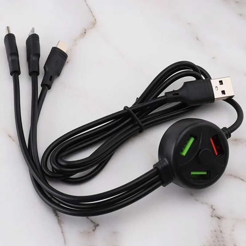 Cablu încărcare/USB hub 6 în 1, fast charge, IOS, USB C, Micro USB