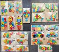 Puzzle educativ Montessori lemn colorat