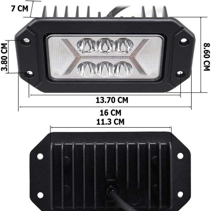 2 Броя LED Диодни Халогени за Вграждане в броня 80W, диодни фарове