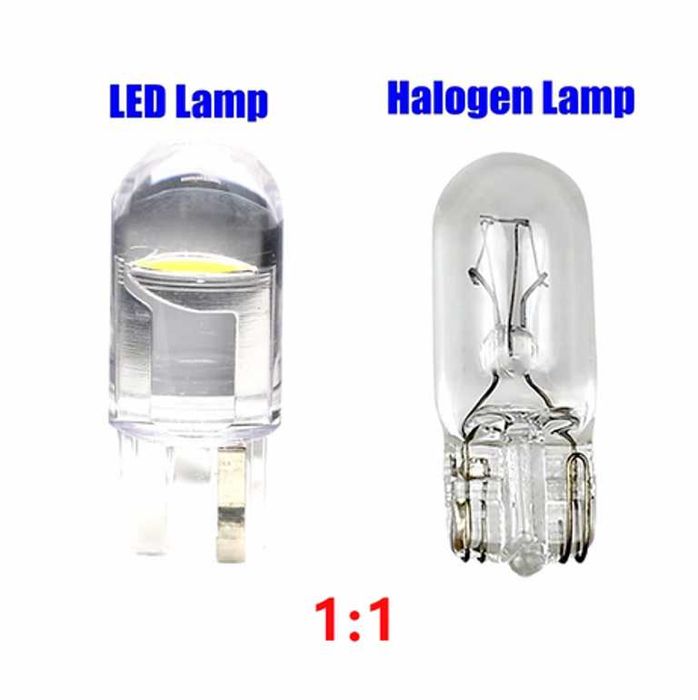 Комплект LED Диодни Габаритни Крушки W5W (T10) - Бели 6000К, 12V