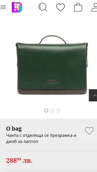 Obag кожена чанта за лаптоп