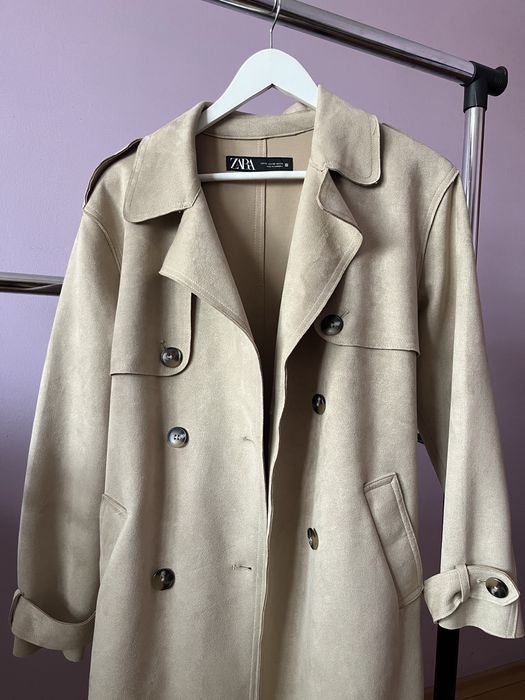 Дълъг тренчкот от велур