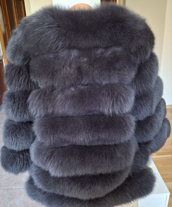 Палто от естествена кожа с косъм