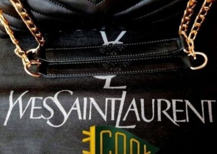 Geanta damă (alba și neagra),accesorii metalice aurii, saculet, etiche