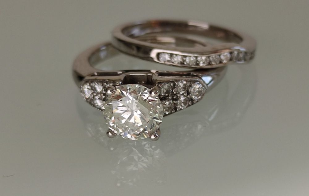 Inel logodna 14k cu diamante 1,65ct inclusiv verigheta