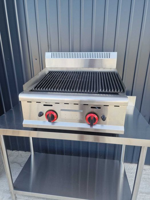 Gratar cu Roca Vulcanica si Grill din fonta,5 kg de roca inclusa