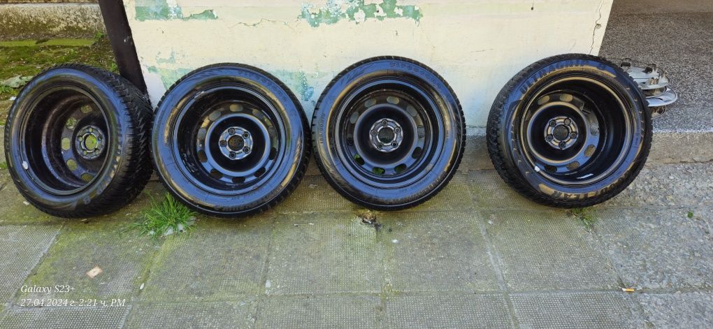 Зимни гуми с железни джанти 5×100 ет 38 ц отвор 57,1  185/60/15