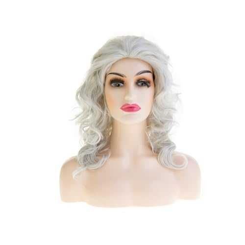 Нова коса Вълниста сива перука за парти косплей естествен вид комфорт