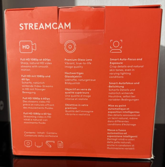 Logitech StreamCam – Nouă, Sigilată, 1080p 60fps, USB-C