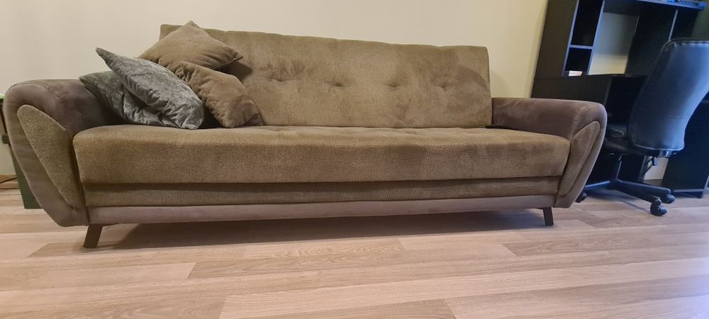 Canapea 3 locuri extensibila verde olive
