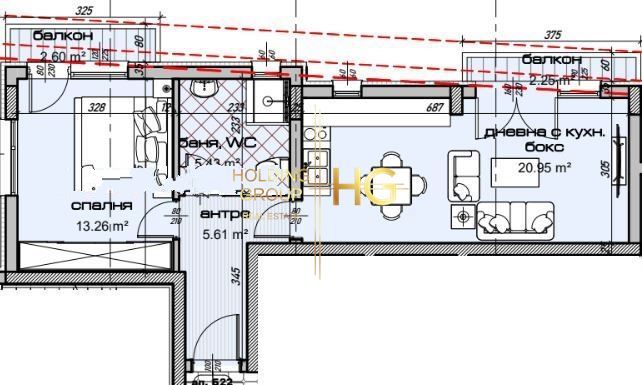Продава се Двустаен апартамент в Варна, Цветен квартал - 72 кв.м за 1327 €/кв.м - Снимка #2
