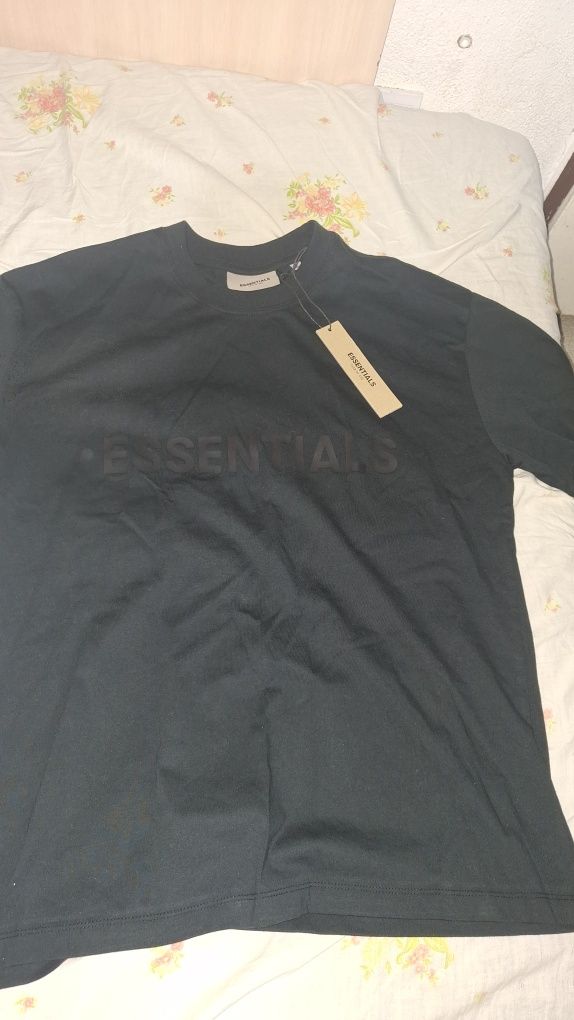 Fear Of God Essentials тениска, цвят черен