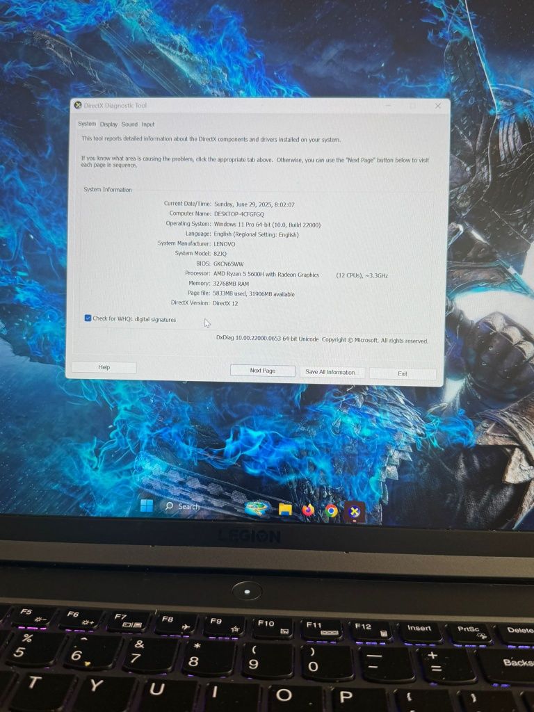 Laptop Legion 5 PRO 4k  RTX 3060 FULL METAL RAM 32GB Gaming