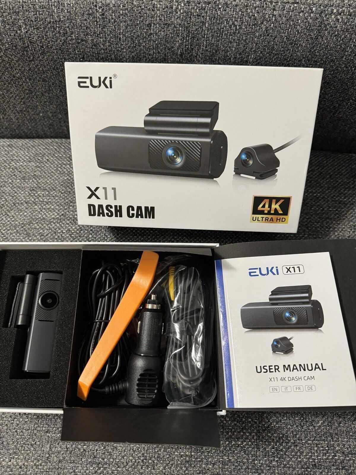 Видеорегистратор EUKI X11, 4K/2.5K+1080P, WIFI