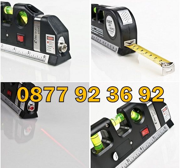 ПРОМОЦИЯ! ПРОФЕСИОНАЛЕН ЛАЗАРЕН нивелир с ролетка, laser level pro 3