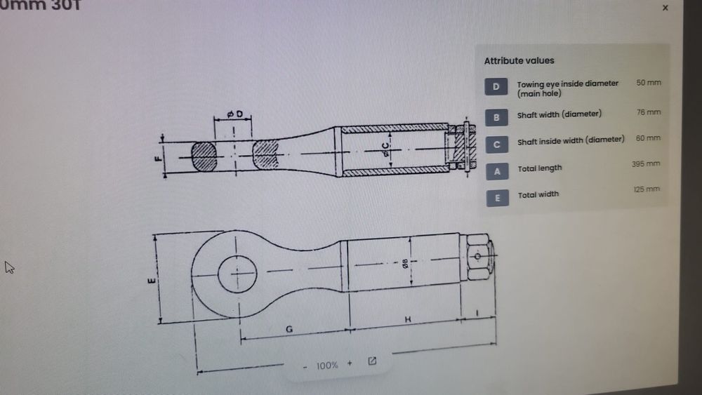 Ochet remorca remorcare rotativ 30 tone omologat preț 895 lei tva incl