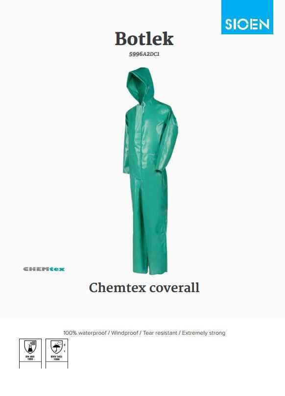 Salopetă Sioen Botlek 5996 Chemtex - Mărimi: L, XL, XXL