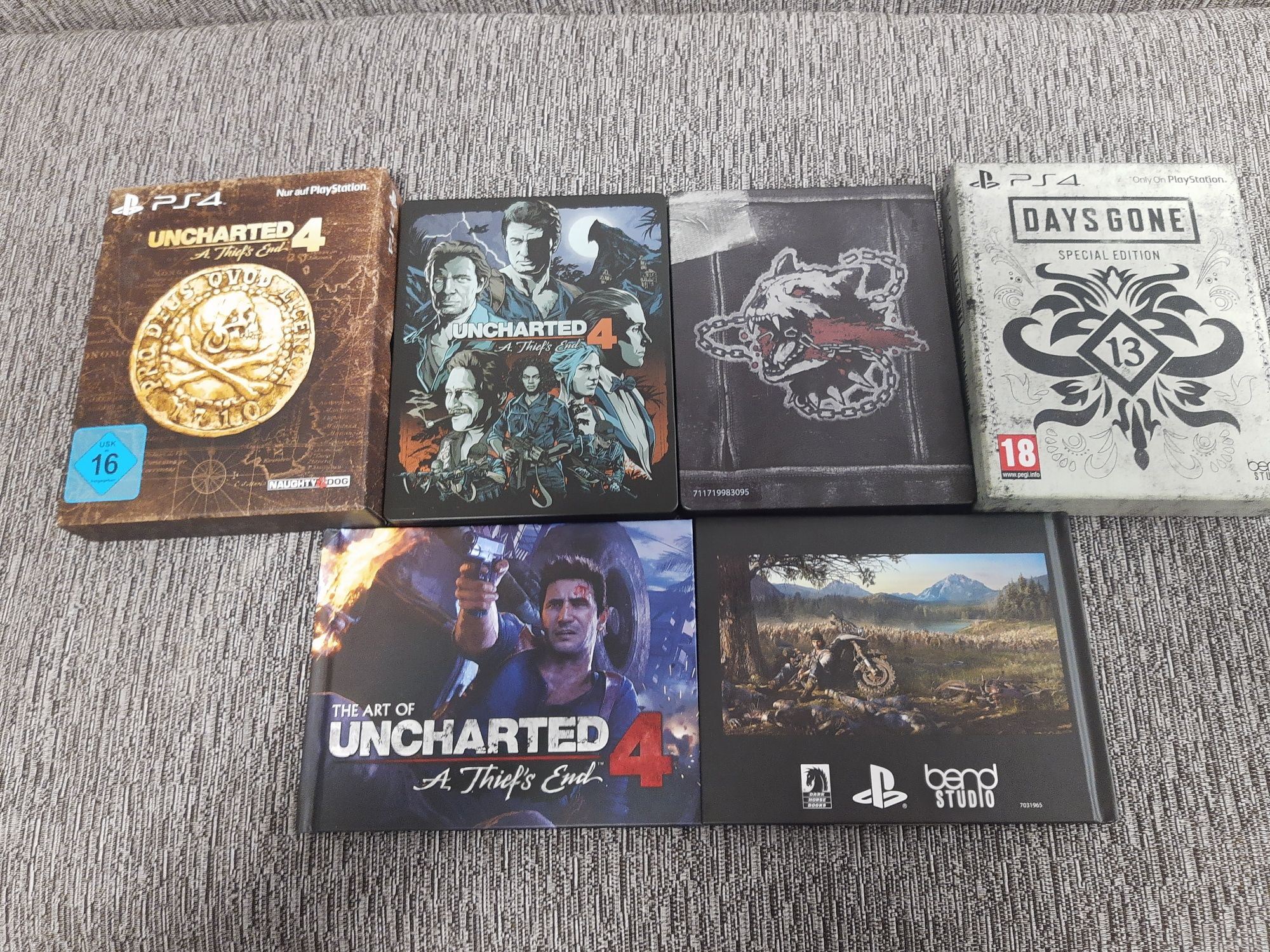 Days Gone , Uncharted 4 Limited Steelbook edition PS4