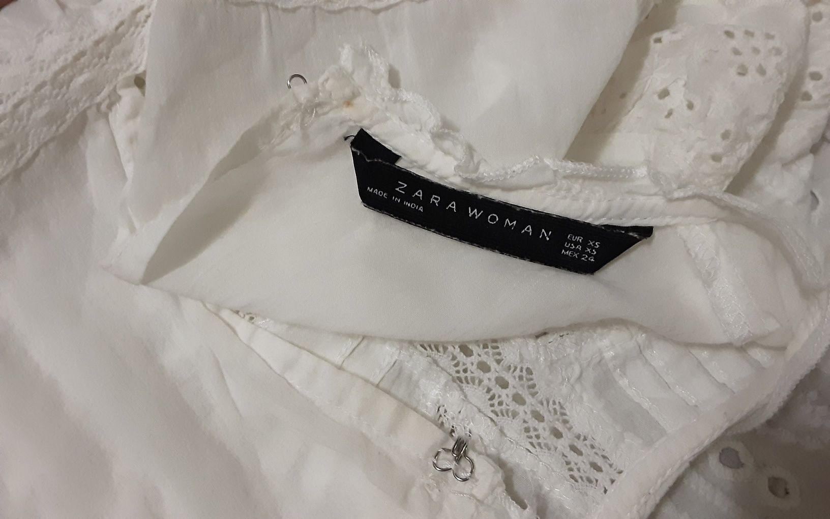 (XS) ZARA сет 2 части нова къса пола & панталон и топ рязана дантела