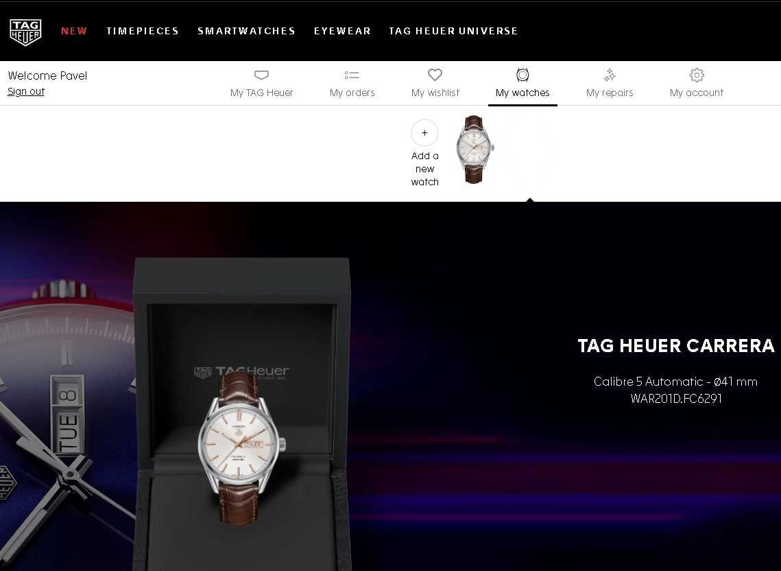 Уникат TAG HEUER CARRERA Calibre 5 DAY-DATE WAR201D Мъжки Часовник Нов