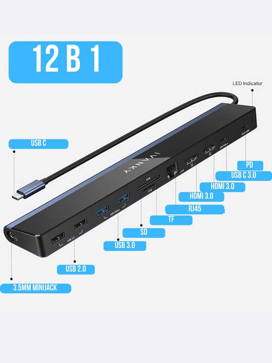 Многофункциональная USB-C док-станция 12 в 1 EdgeDock 1 VCC08