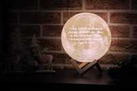 Лунна лампа със снимка и текст - 4 размера/ осветление  3 или 16 цвята