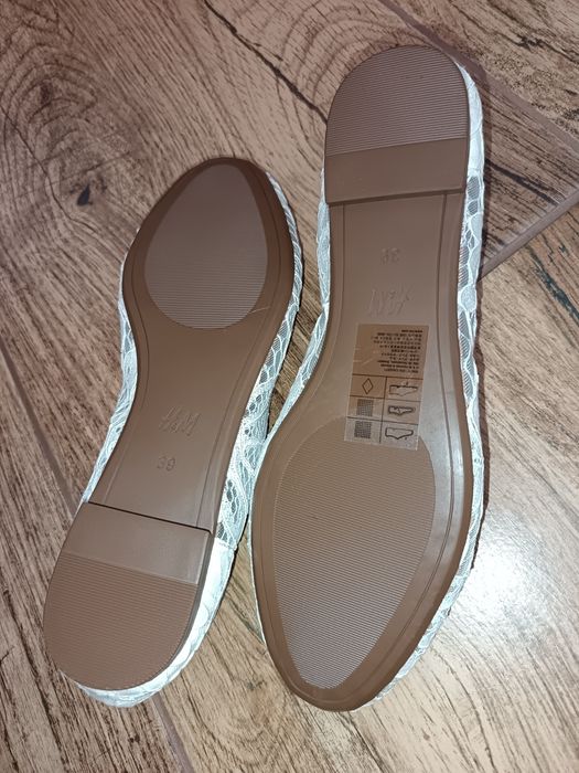 Balerini albi din dantela marimea 39 H&M