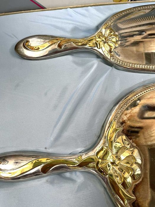 Красив посребрен комплект с позлата, закупен от Англия