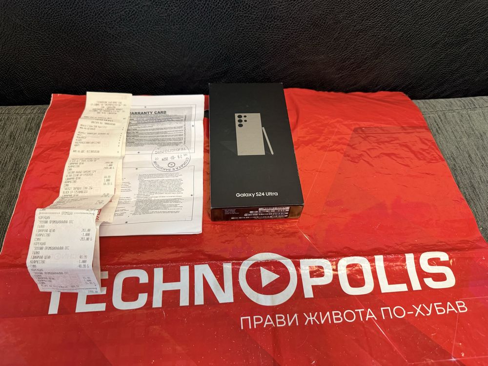 КАТО НОВ 512GB Samsung S24 Ultra 12GB Гаранция Technopolis до 2026