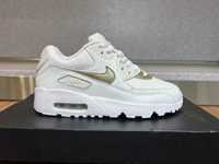 ОРИГИНАЛНИ *** Nike Air Max 90 Ltr / Summit White/Mtlc Gold Star