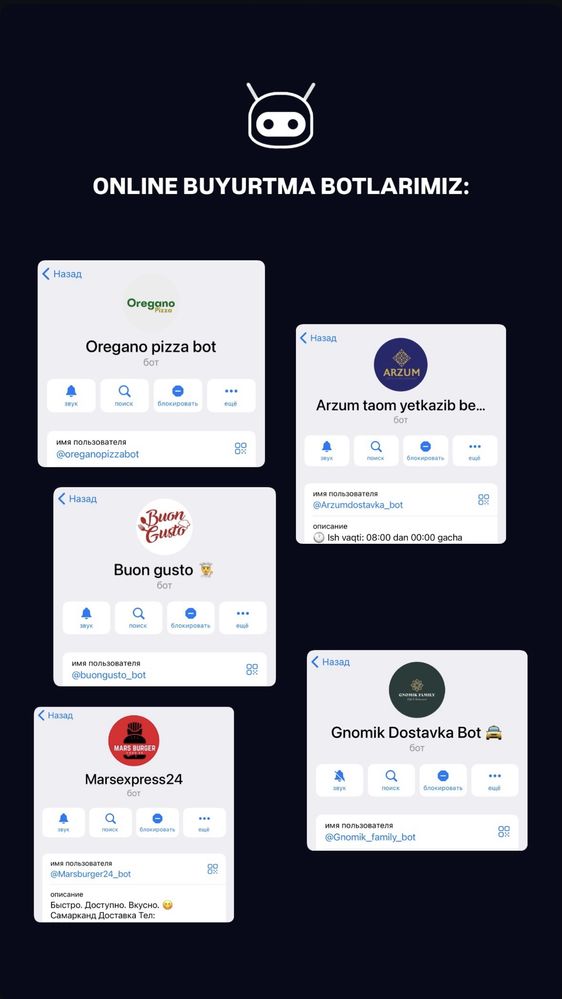 Telegram Bot Xizmati | Botxona_
