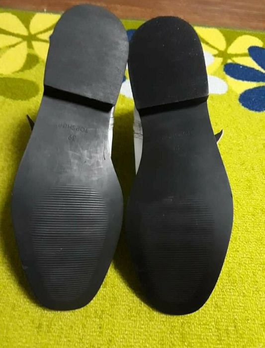 Ghete / botine albe Topshop 38, piele fină, noi