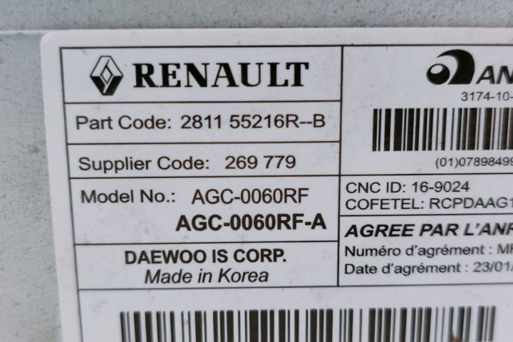 CD player  Radio  281155216RB Dacia Logan a 2-a generatie